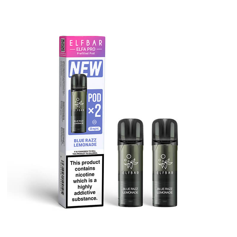 Elf Bar Elfa Pro Blue Razz Lemonade Prefilled Disposable Pods 20mg 2ml 2-Pack. | Vapouriz UK Elf Bar Elfa Pro Blue Razz Lemonade Prefilled Disposable Pods 20mg 2ml 2-Pack. | Vapouriz UK