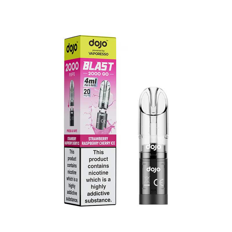 Vaporesso DOJO Blast 2000 Strawberry Raspberry Cherry Ice Prefilled Pod + Refill (20mg) | Vapouriz UK Vaporesso DOJO Blast 2000 Strawberry Raspberry Cherry Ice Prefilled Pod + Refill (20mg) | Vapouriz UK