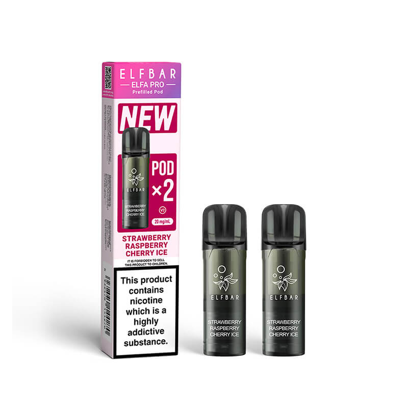 Elf Bar Elfa Pro Strawberry Raspberry Cherry Ice Prefilled Disposable Pods 20mg 2ml 2-Pack. | Vapouriz UK Elf Bar Elfa Pro Strawberry Raspberry Cherry Ice Prefilled Disposable Pods 20mg 2ml 2-Pack. | Vapouriz UK