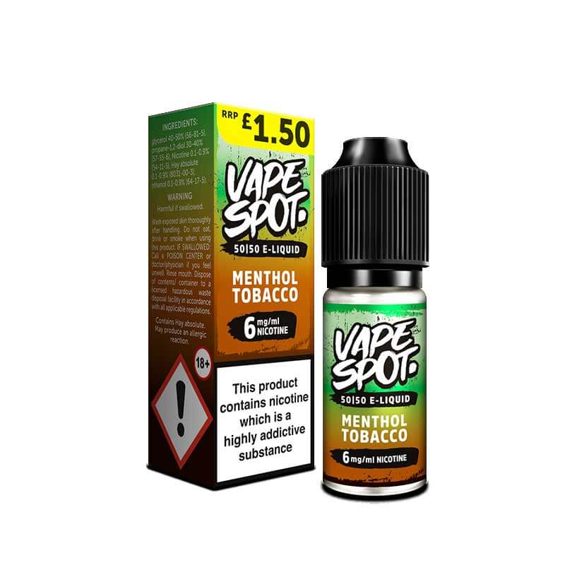 Vape Spot Tobacco Menthol 50VG/50PG 10ml Freebase E-Liquid | Vapouriz UK Vape Spot Tobacco Menthol 50VG/50PG 10ml Freebase E-Liquid | Vapouriz UK