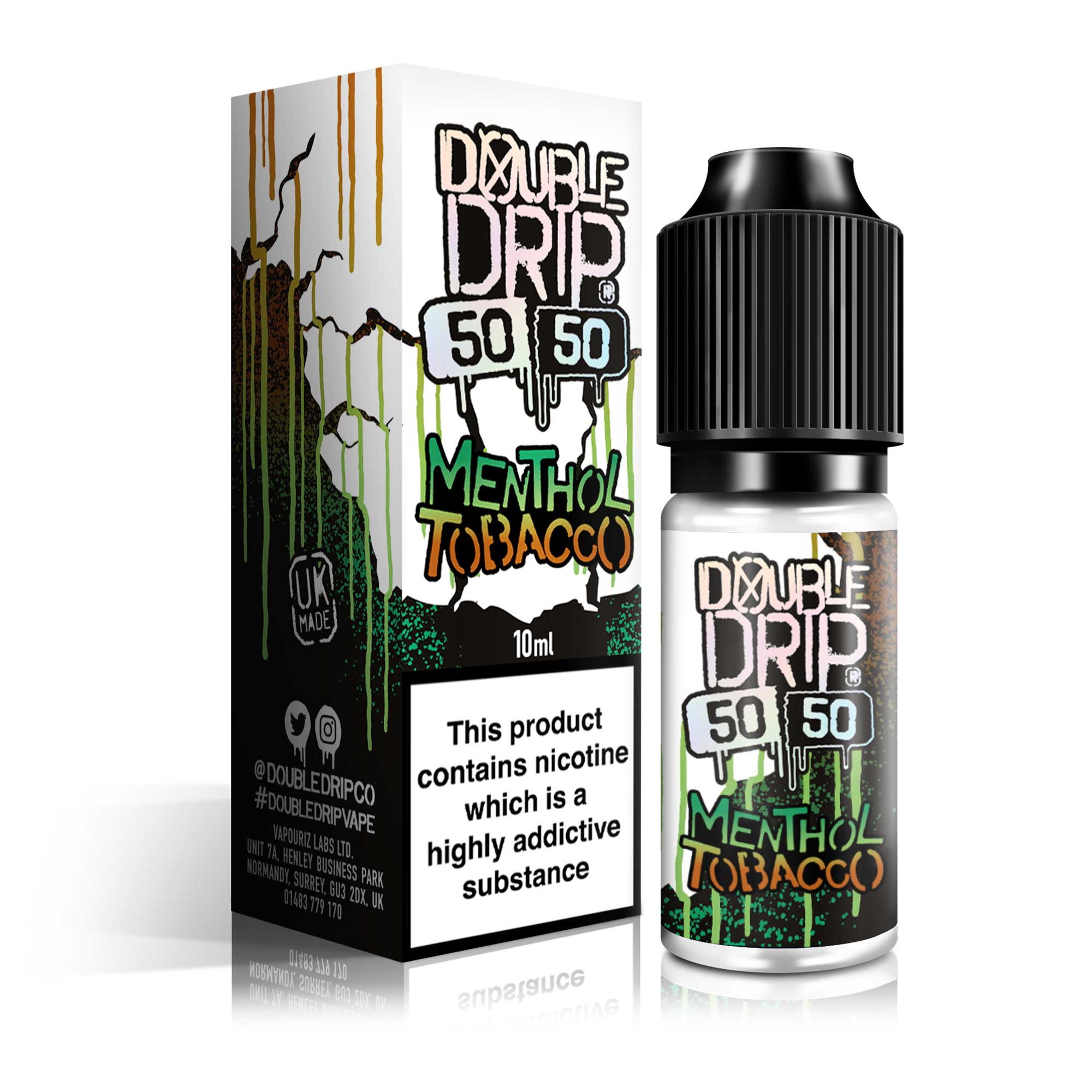 menthol tobacco vape juice Double Drip 50/50 E-Liquid Menthol Tobacco – Vapouriz UK