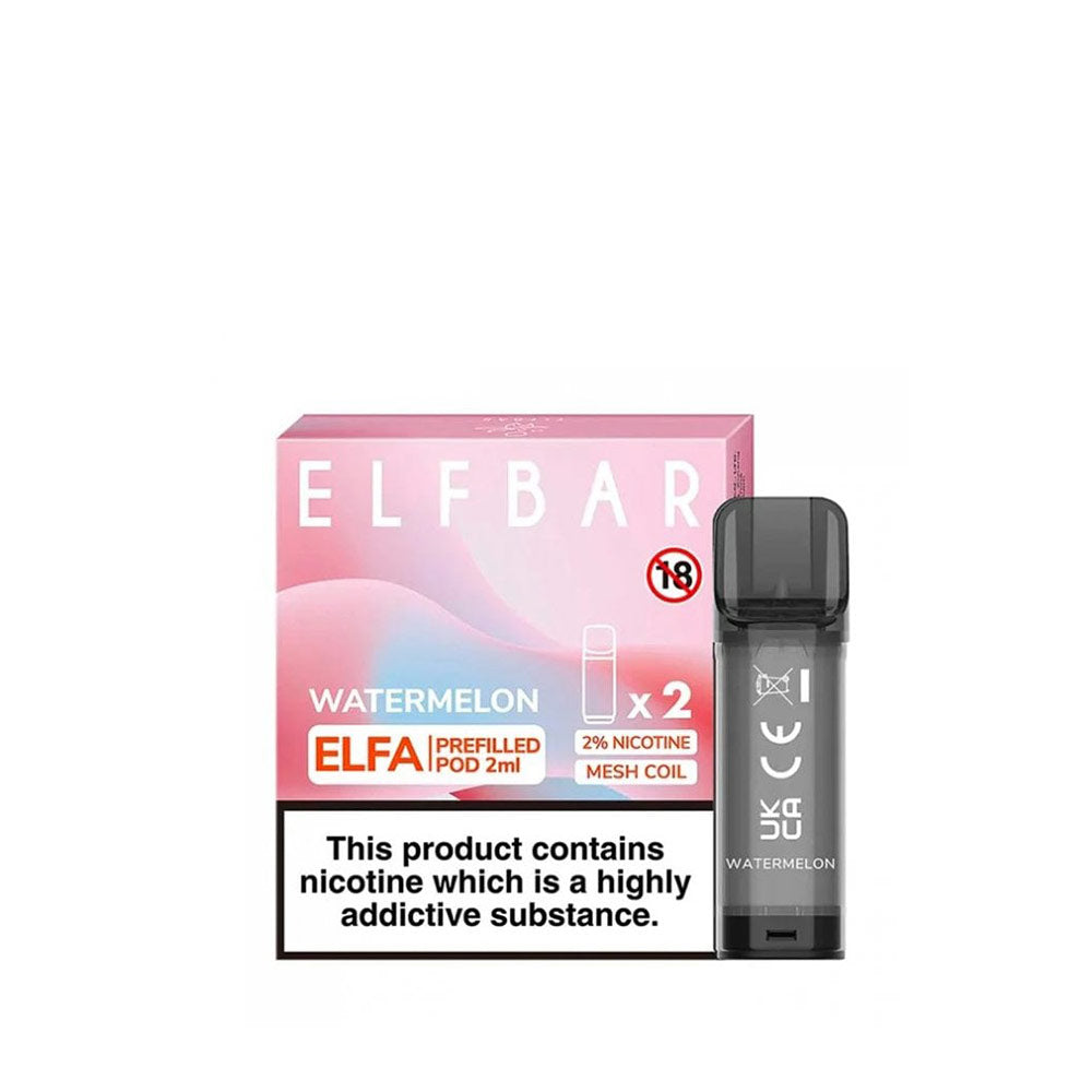 Elf Bar Elfa Watermelon Pre-filled Disposable Pods 2ml | Vapouriz UK Elf Bar Elfa Watermelon Pre-filled Disposable Pods 2ml | Vapouriz UK
