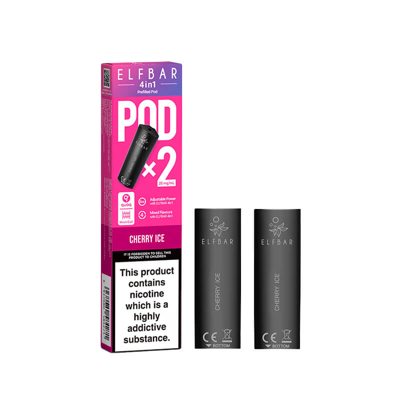 ELFBAR 4-in-1 Cherry Ice Prefilled Pods 20mg x 2 | Vapouriz UK ELFBAR 4-in-1 Cherry Ice Prefilled Pods 20mg x 2 | Vapouriz UK