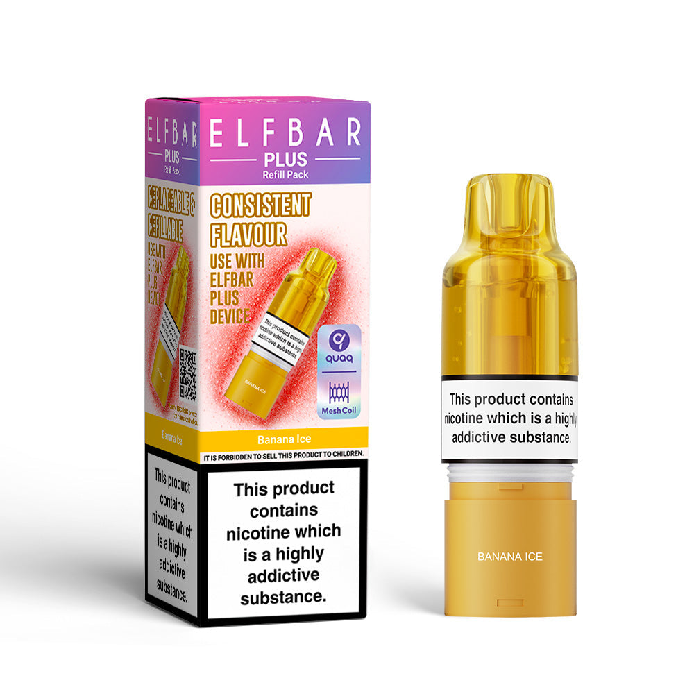 Elf Bar Plus Banana Ice Prefilled Pod + Refill