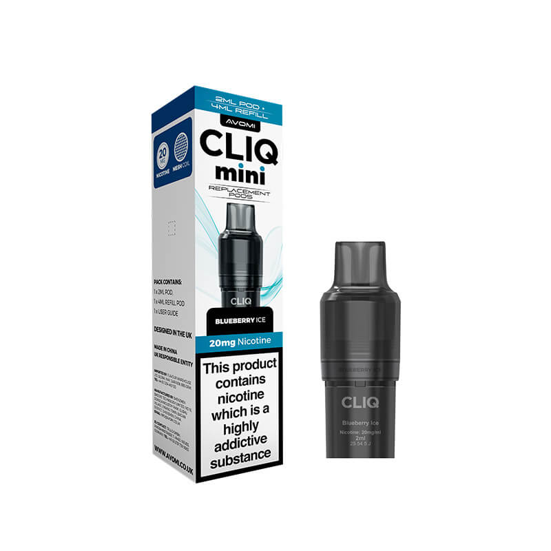 Avomi CLIQ Mini Prefilled Vape Pod + Refill - Blueberry Ice
