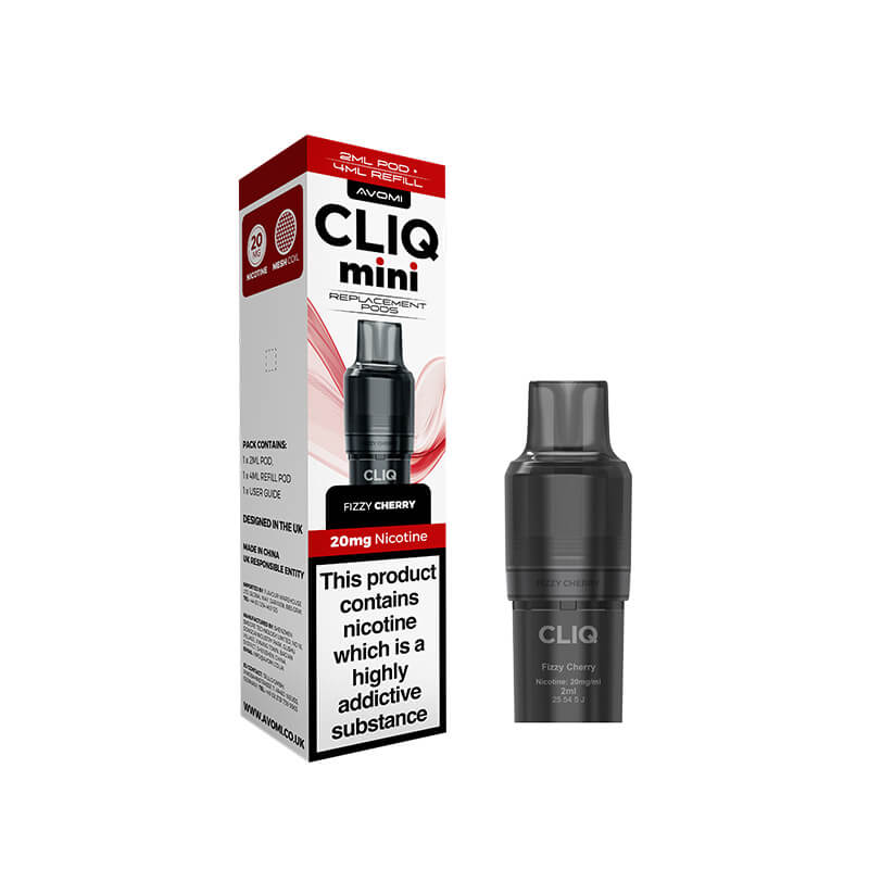 Avomi CLIQ Mini Prefilled Vape Pod + Refill - Fizzy Cherry