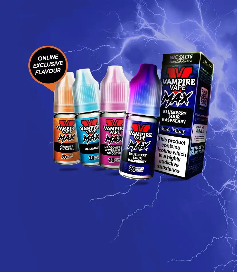 New Vampire Vape Max nic salts with online exclusive flavour