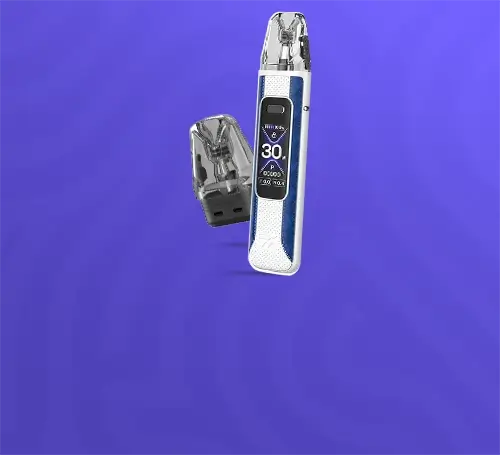 Oxva kit and pod on a purple rippled background