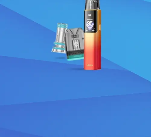 Voopoo hardware on a graduated blue background