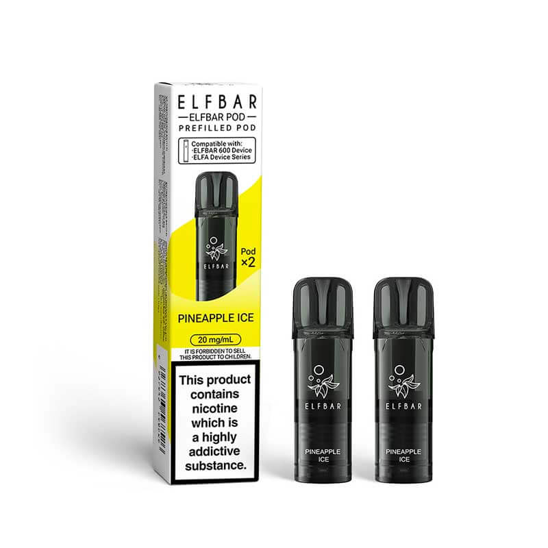 Elf Bar 600 Pineapple Ice Prefilled Vape Pods 20mg - 2PK