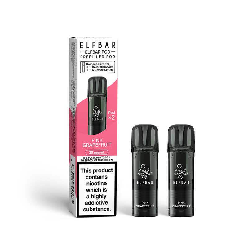 Elf Bar 600 Pink Grapefruit Prefilled Vape Pods 20mg - 2PK