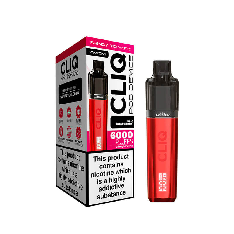 Avomi CLIQ Prefilled Pod Vape Kit - Red Raspberry