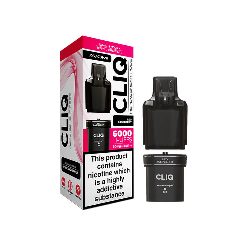 Avomi CLIQ Prefilled Vape Pod + Refill - Red Raspberry