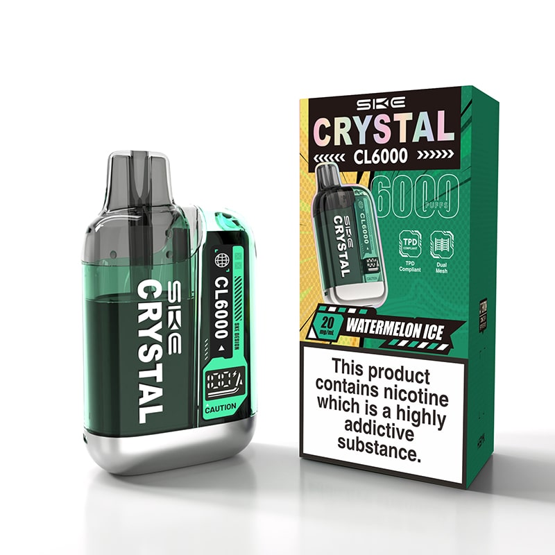 SKE Crystal CL6000 Prefilled Pod Vape Kit- 2ml Pod + 10ml Refill, MTL Vape, 20mg | Vapouriz UK SKE Crystal CL6000 Prefilled Pod Vape Kit- 2ml Pod + 10ml Refill, MTL Vape, 20mg | Vapouriz UK