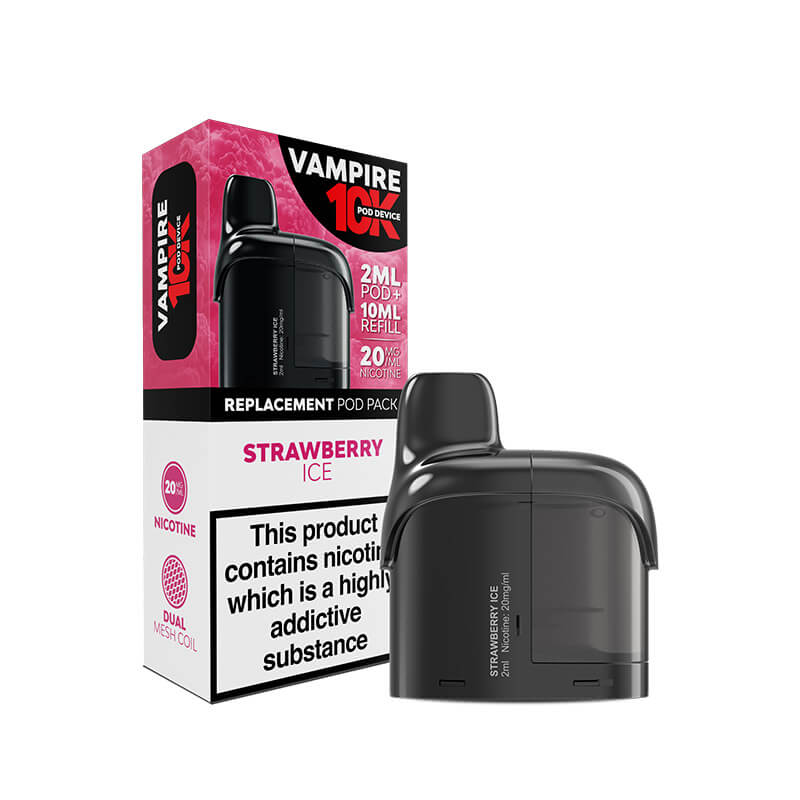Vampire 10K Strawberry Ice Prefilled Vape Pods + Refill