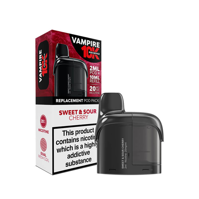 Vampire 10K Sweet & Sour Cherry Prefilled Vape Pods + Refill