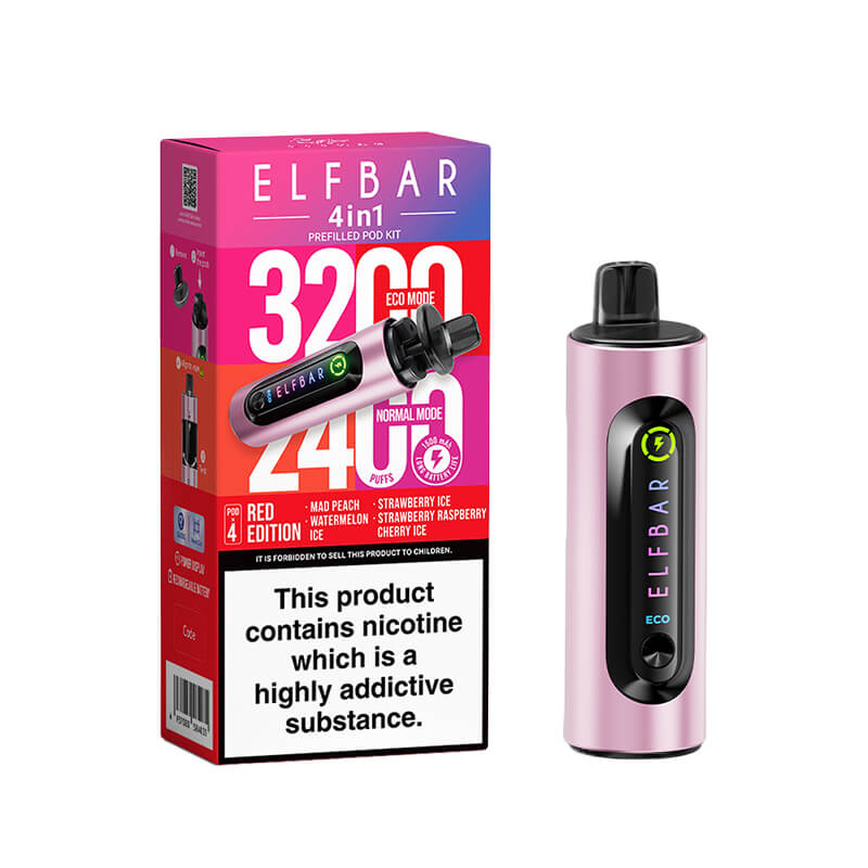 ELFBAR 4 in 1 Prefilled 20mg Pod Vape Kit with 16 Editions| Vapouriz UK ELFBAR 4 in 1 Prefilled 20mg Pod Vape Kit with 16 Editions| Vapouriz UK