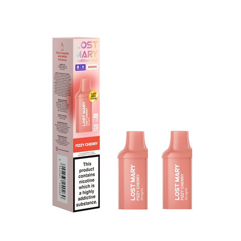 Lost Mary BM600 Fizzy Cherry Prefilled Vape Pods 20mg - 2PK