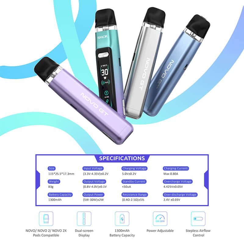 Smok Novo Gt Pod Compatibility SMOK Novo GT Pod Vape Kit - 1300mAh, 30W, Dual-Screen Display Smok Novo Gt Pod Compatibility SMOK Novo GT Pod Vape Kit - 1300mAh, 30W, Dual-Screen Display